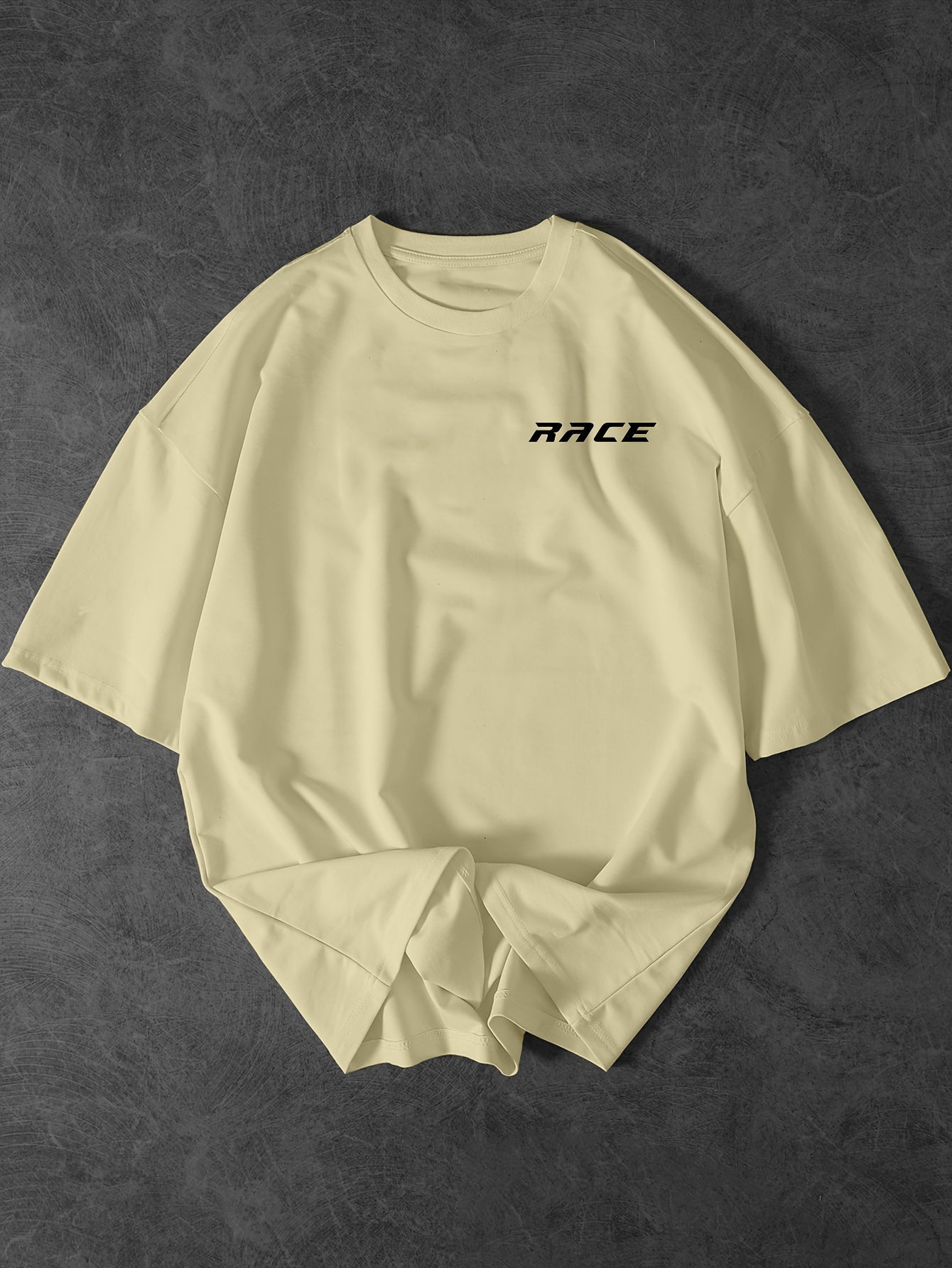 Men'S Fashion Car Pattern T-Shirt, Racing Elements Graphic Tee, Loose Fit Street Style Short Sleeve Top for Summer, Casual Attire for Car Enthusiasts, Slight Drop Shoulder Round Neck T-Shirt