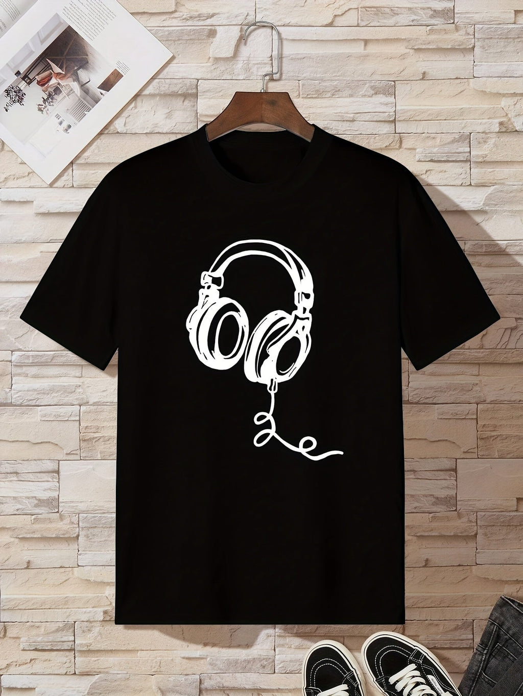 Teenagers' Wired Headphones Casual T-Shirt