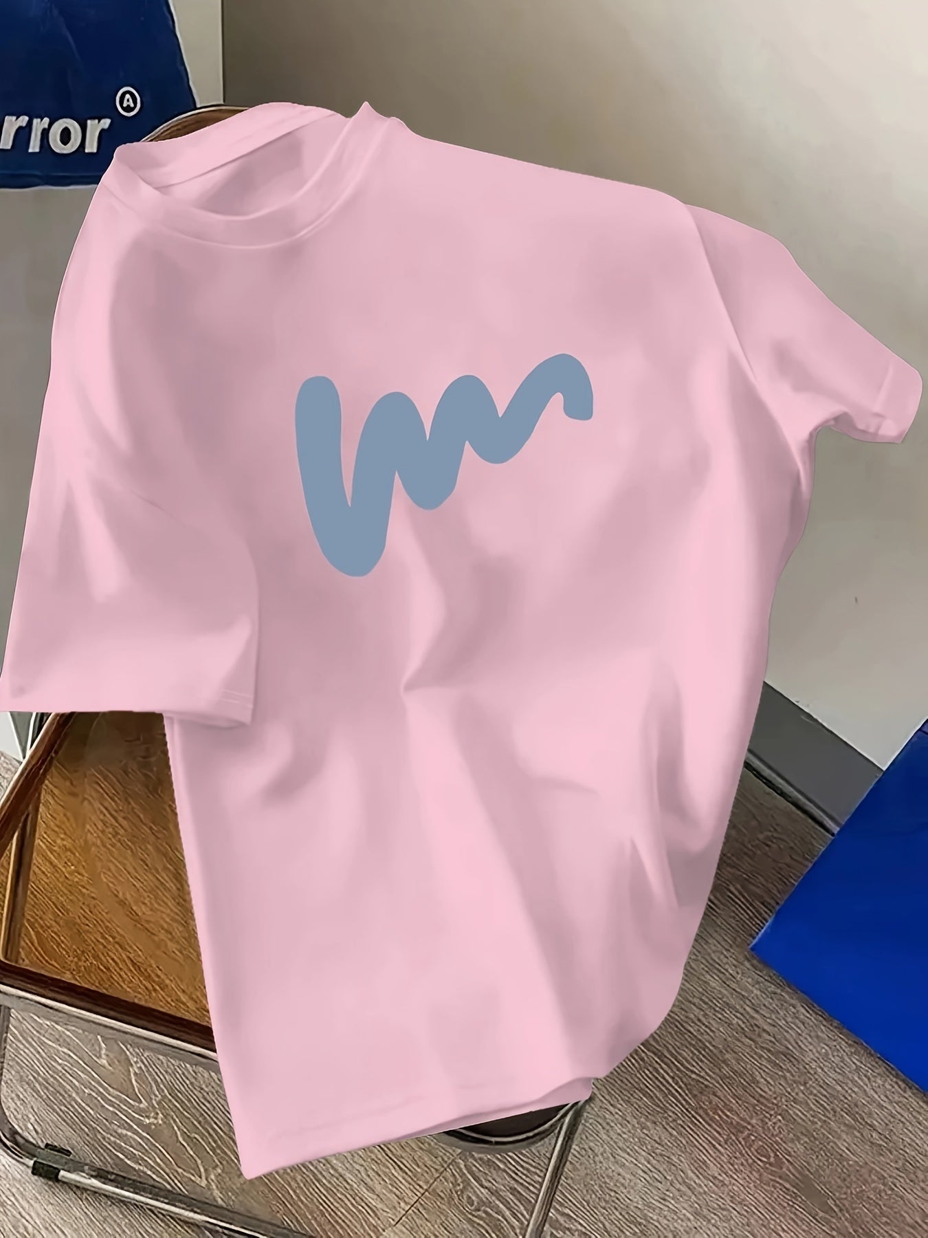 Men's Trendy Wave Print Drop Shoulder T-Shirt