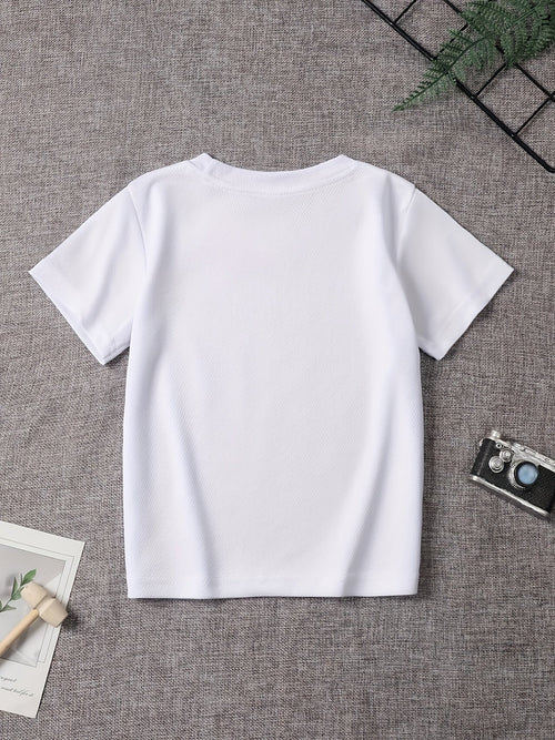 Boys And Girls Personalized Pattern Print I AM A Child OF GOD Creative T-Shirt Summer Comfortable Breathable T-Shirt Kids Boy Girl Round Neck Top