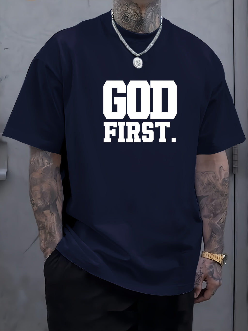 Men's Short-Sleeve T-Shirt Base Layer, Versatile Top, Half-Sleeve T-Shirt, Summer Men's Clothing, PLUS SIZE
