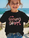 Summer Fashion Girls' Short Sleeve T-Shirt "GRANDMA's GIRL" Letter Print Casual Top NYDX4092