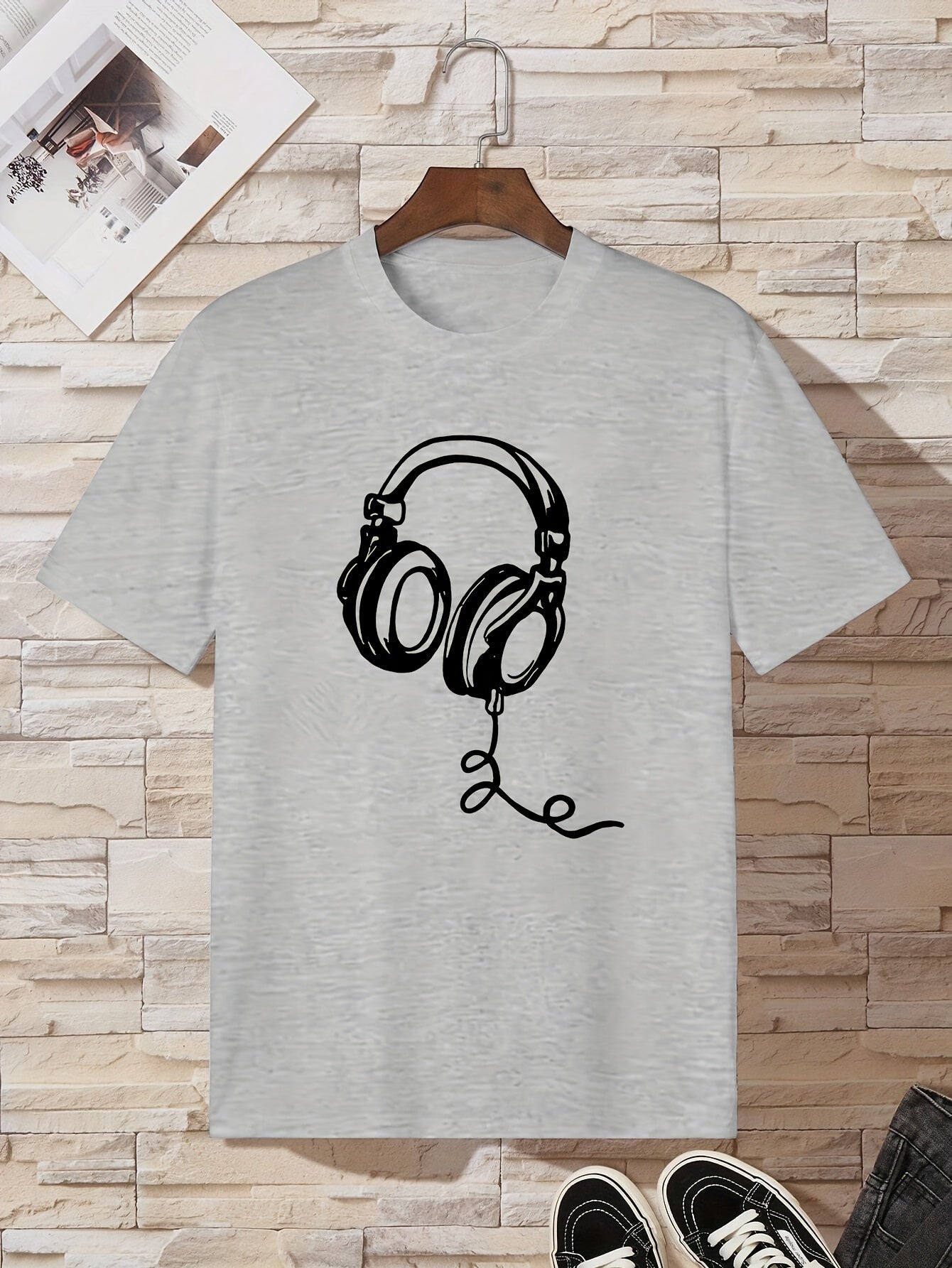 Teenagers' Wired Headphones Casual T-Shirt