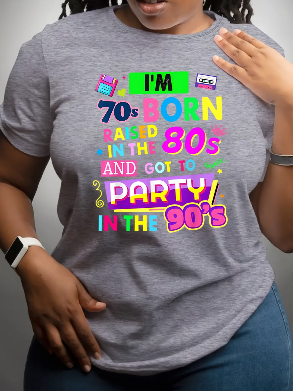 Plus Size Women'S Short Sleeve Printed T-Shirt