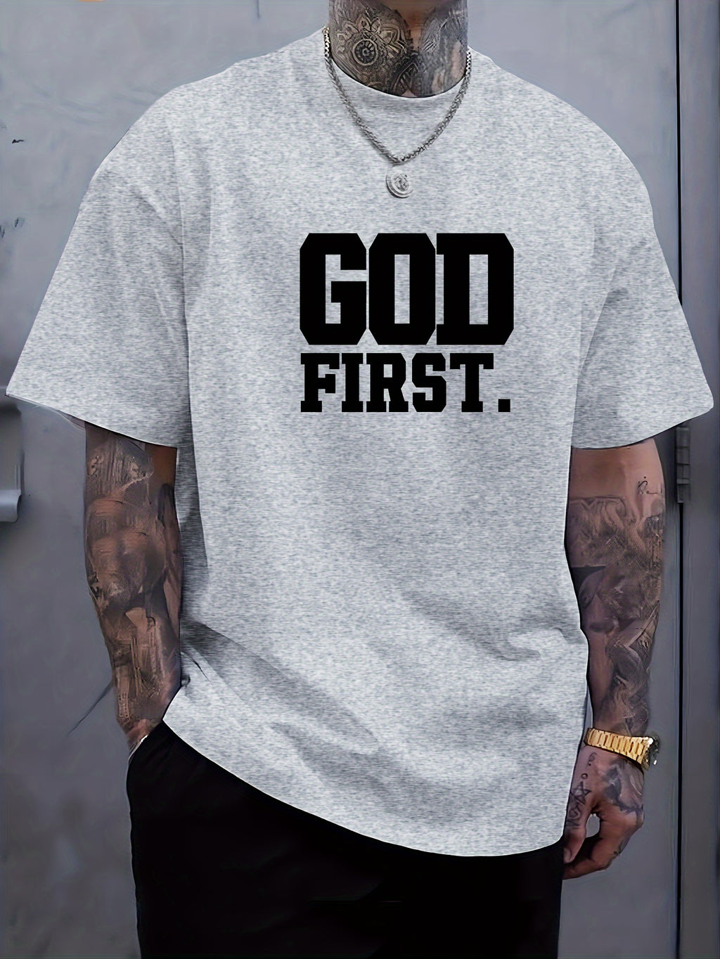 Men's Short-Sleeve T-Shirt Base Layer, Versatile Top, Half-Sleeve T-Shirt, Summer Men's Clothing, PLUS SIZE