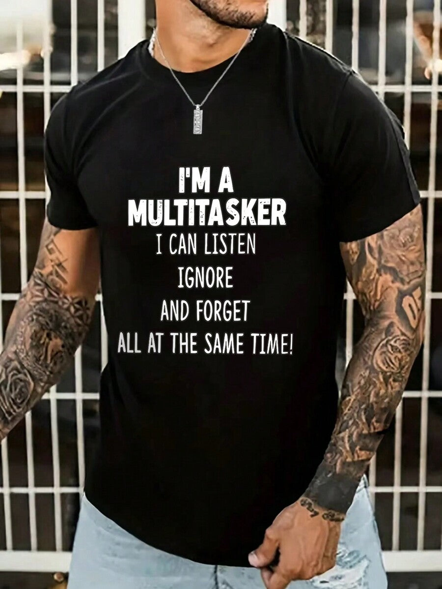 Men Slogan Graphic Tee