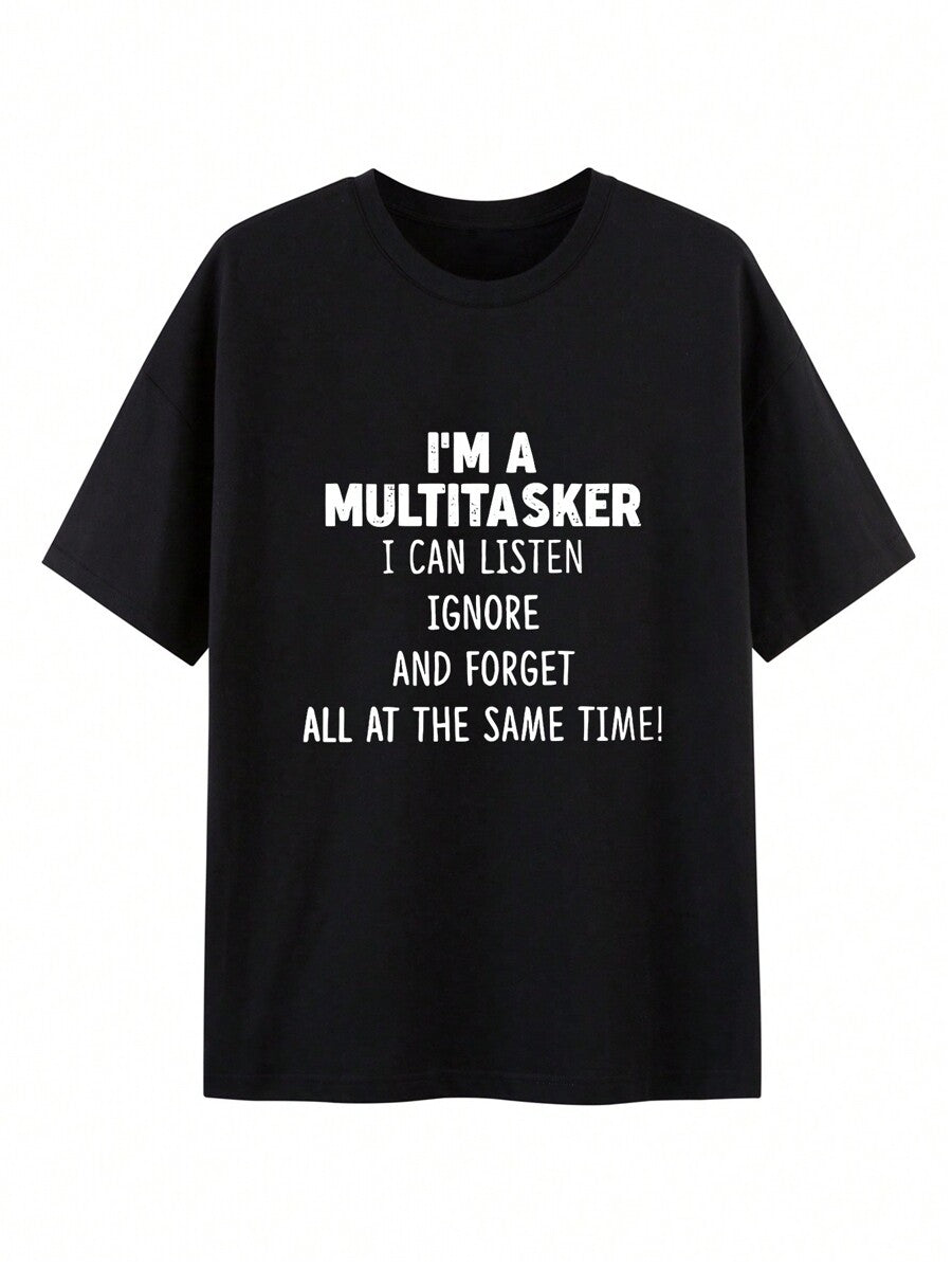 Men Slogan Graphic Tee