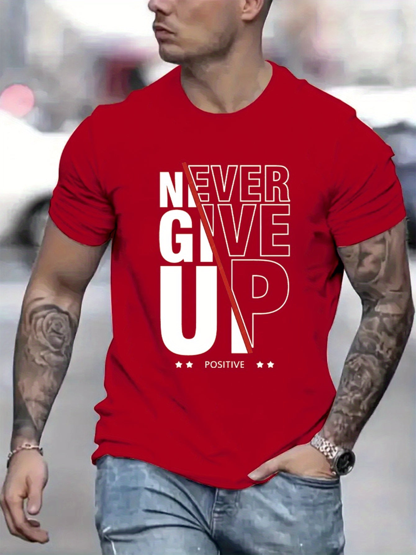Fashion Casual Men'S Letter Print T-Shirt