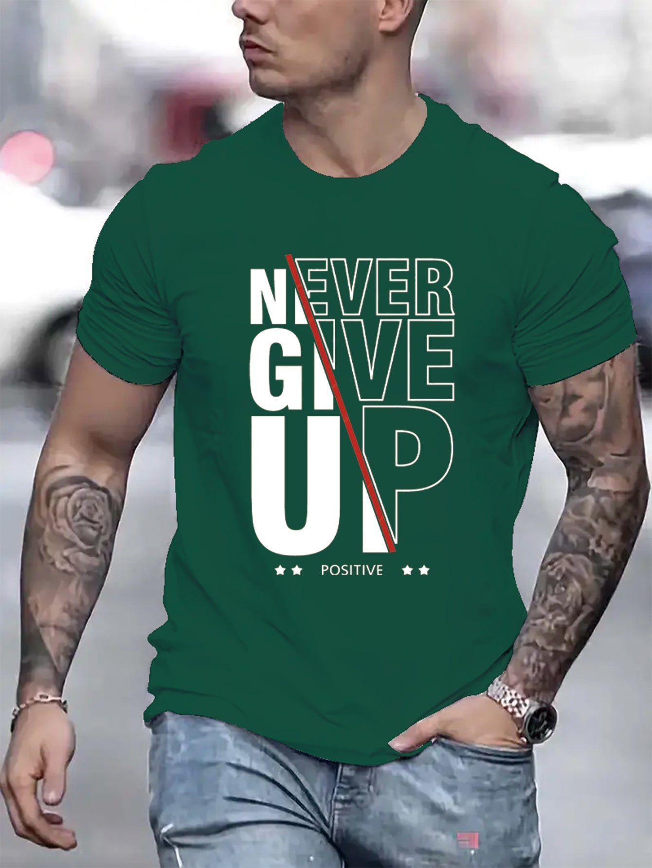 Fashion Casual Men'S Letter Print T-Shirt