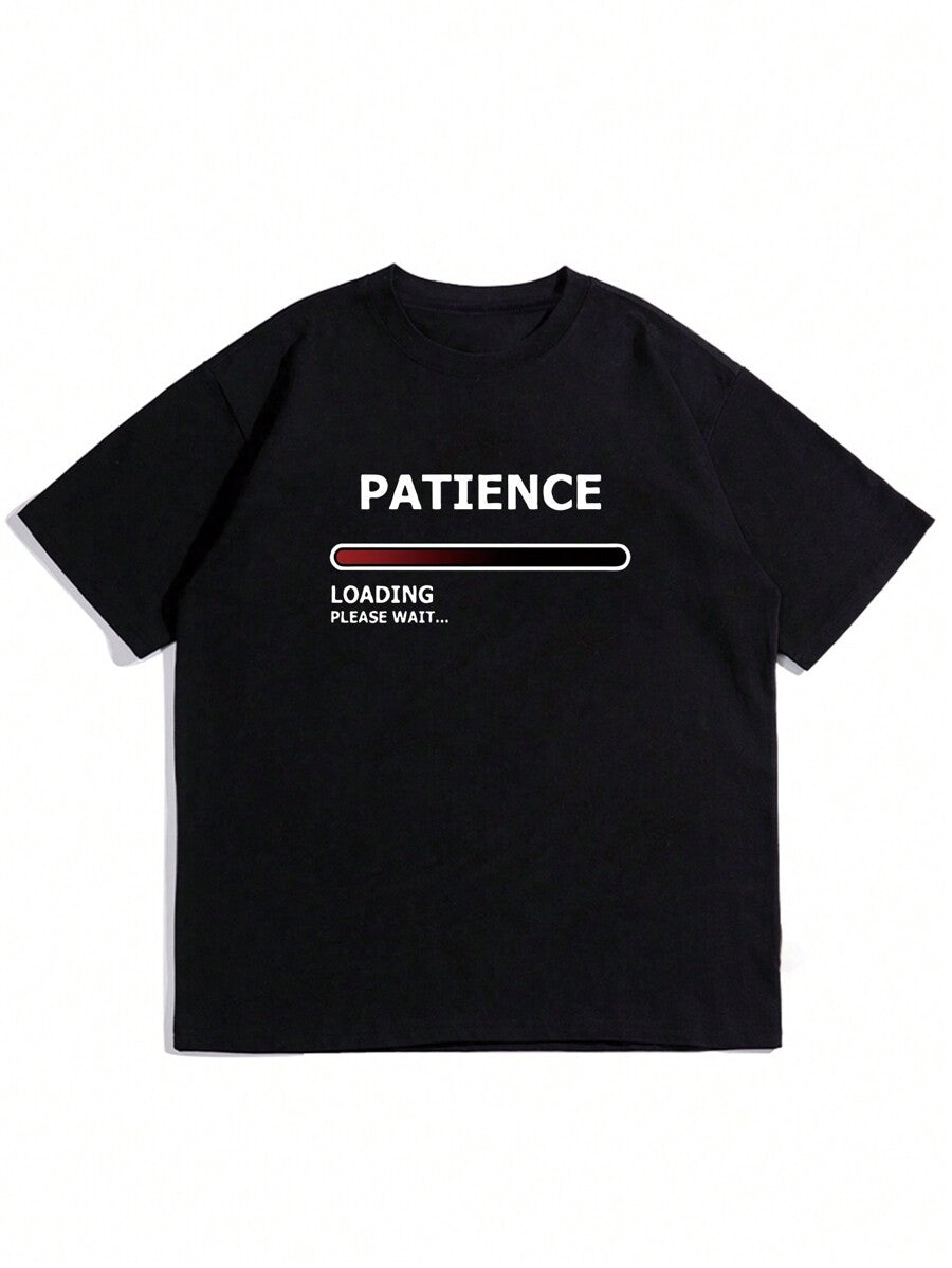 Men's Casual Letter Print Round Neck Short Sleeve T-Shirt