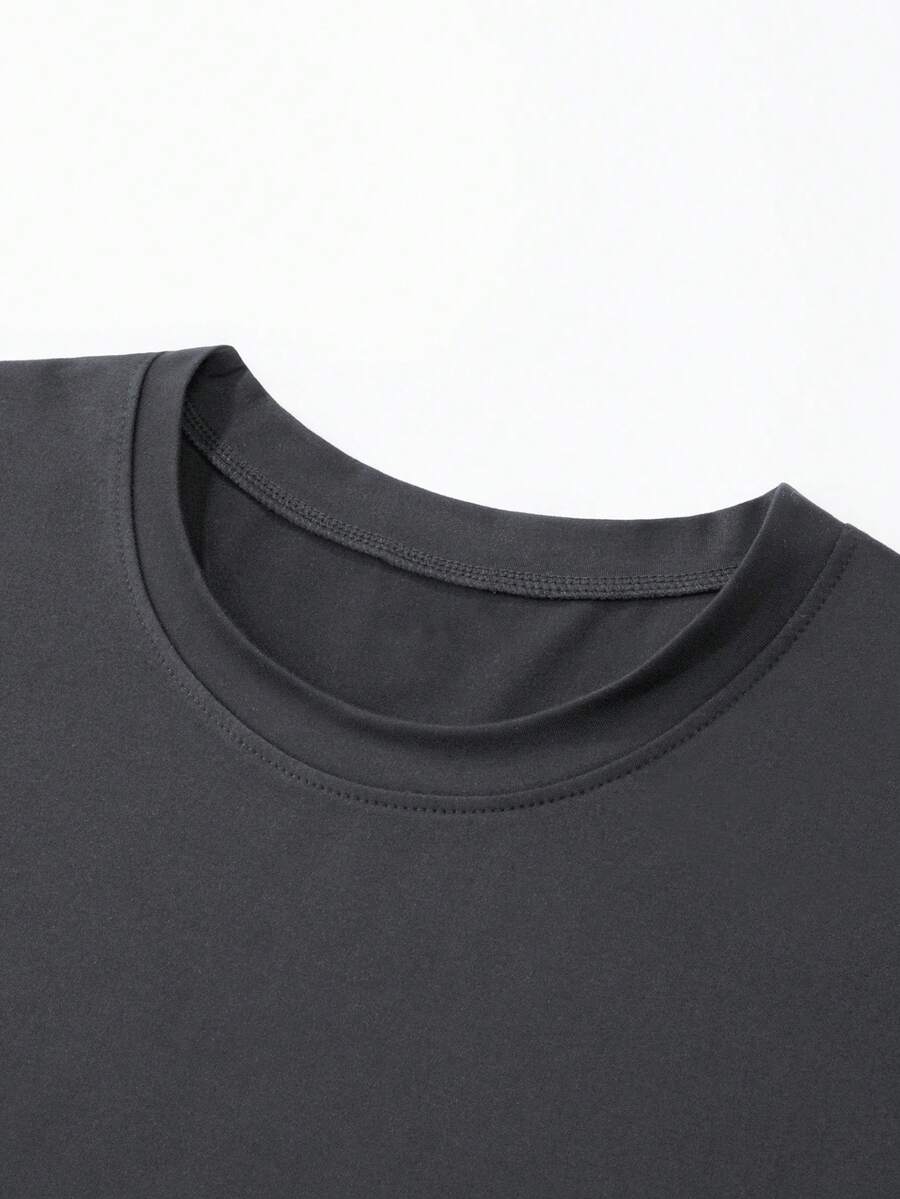 Men's Summer Slogan Print Round Neck Short Sleeve Casual T-Shirt