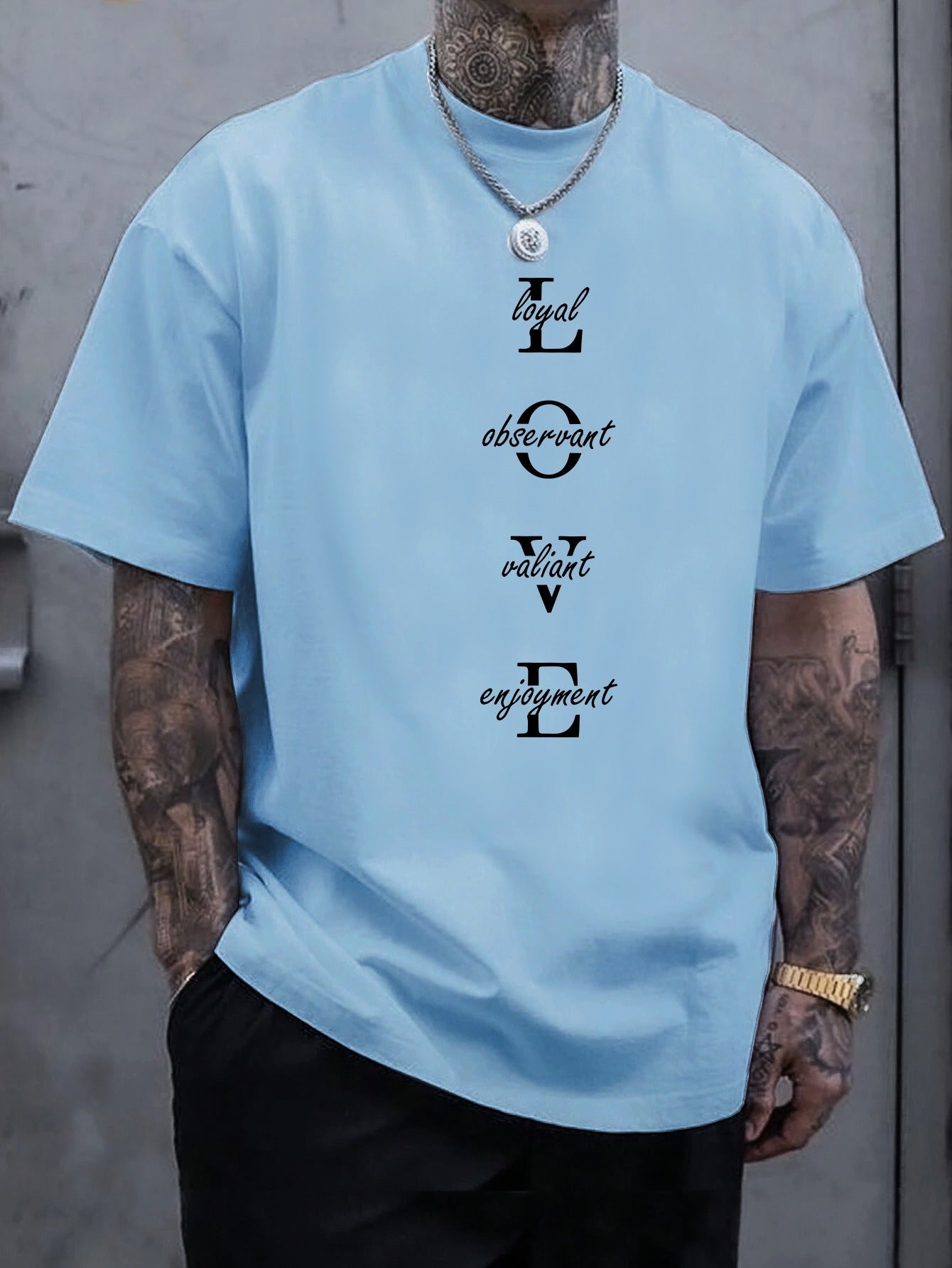 Men's Vintage-Inspired Fashion T-Shirt with Geometric Lettering, Knit Polyester Blend, Regular Fit, Crew Neck, Short Sleeve, Weekend Casual - Summer Sports Tee with Slight Stretch