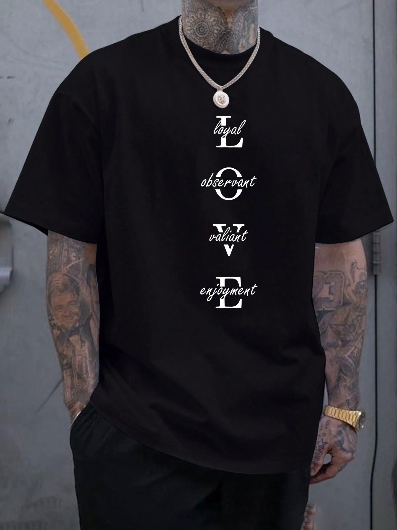 Men's Vintage-Inspired Fashion T-Shirt with Geometric Lettering, Knit Polyester Blend, Regular Fit, Crew Neck, Short Sleeve, Weekend Casual - Summer Sports Tee with Slight Stretch