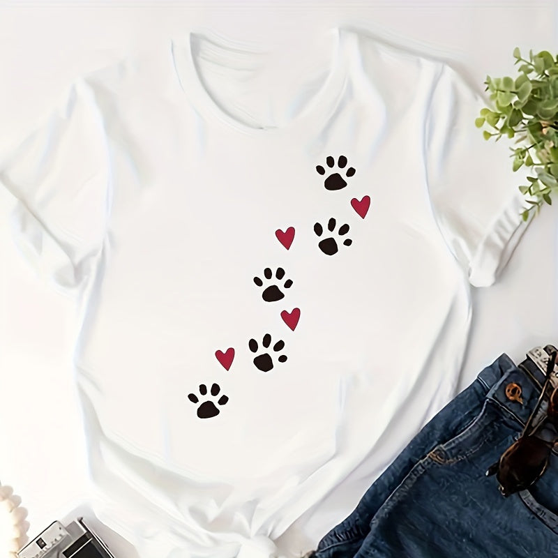 Cute Dog Paw And Heart-Shaped Iron-On Patch Appliques, Suitable for Clothing, Jeans, Backpacks, Etc. - Washable, Made of