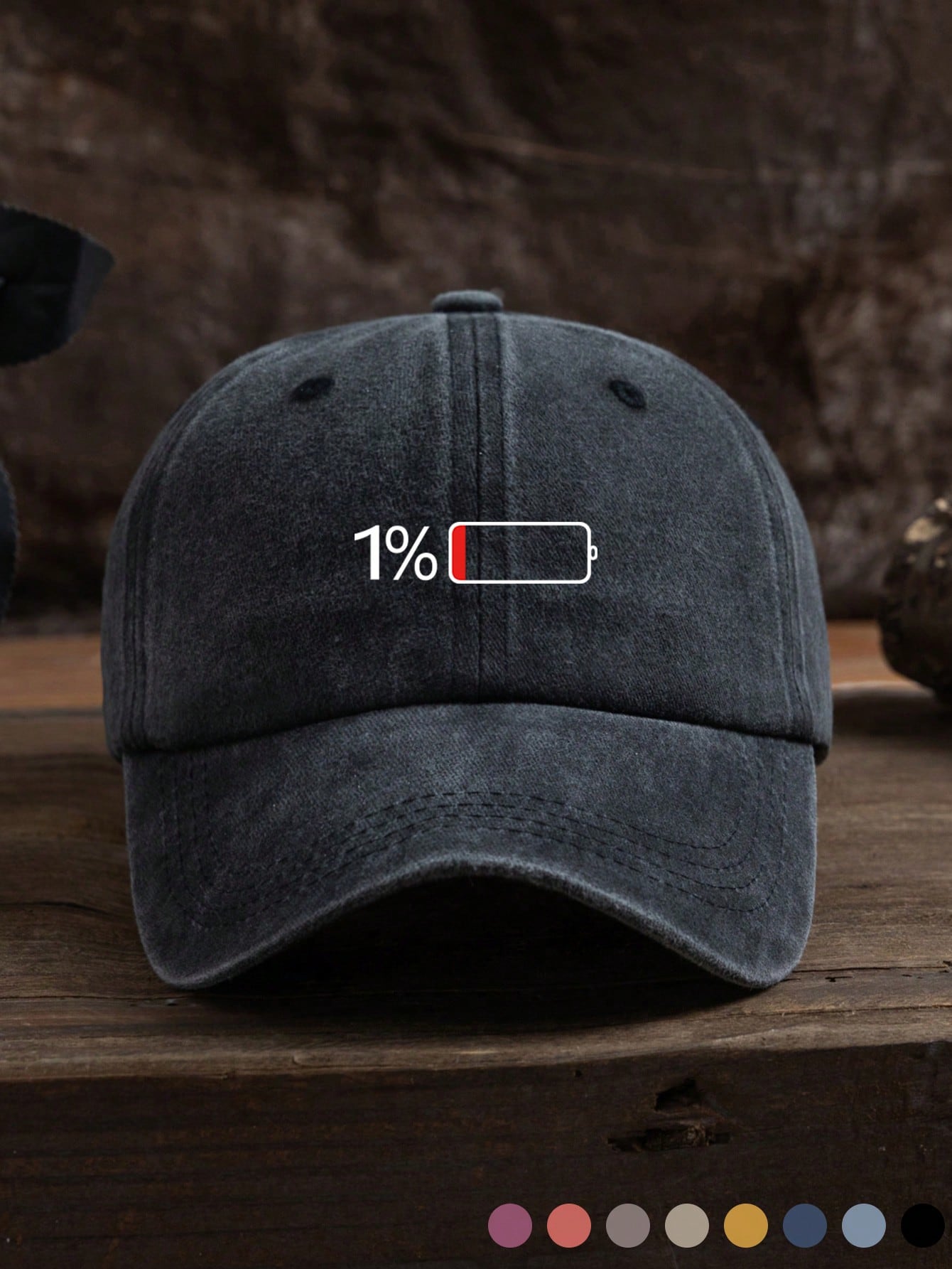 Men Battery Print Baseball Cap For Daily Life And Outdoor Casual