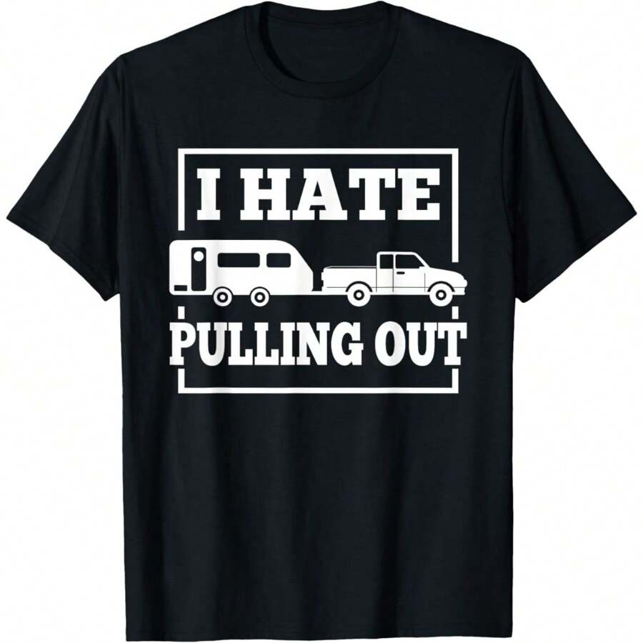 Funny Trailer Travel Men's T-Shirt, Humor Short Sleeve Tee For Men, Men's Top Shirts Vacation Gift For Him, Boyfriend