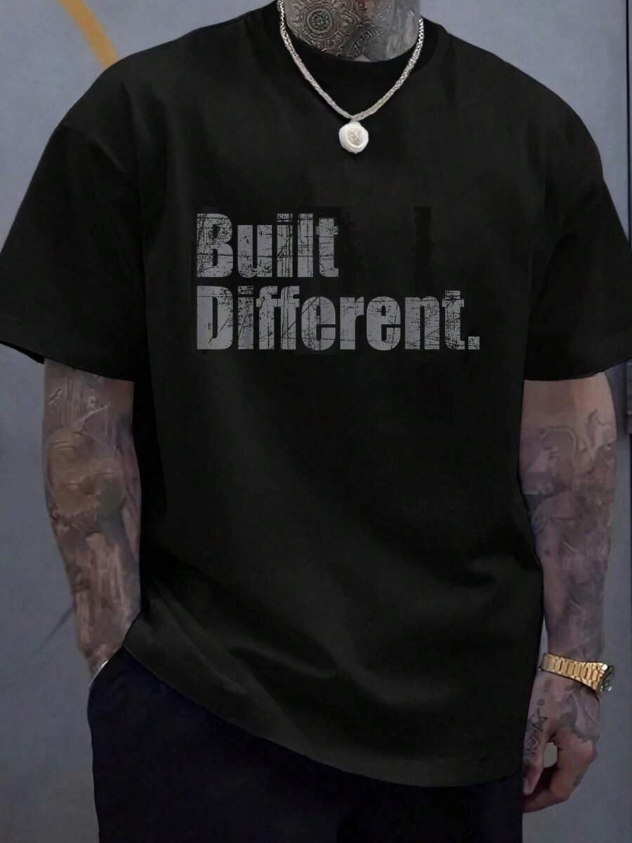 100% Cotton Built Different - Funny - Vintage T-Shirt Women's Men's Graphic Tee Causal Tops Fashion Tshirt Short Sleeve T-Shirt