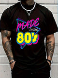 100% Cotton Made In The 80s 1980s Retro Nine Eighties Vintage Music T-Shirt Women's Men's Graphic Tee, Causal Tops Fashion Tshirt