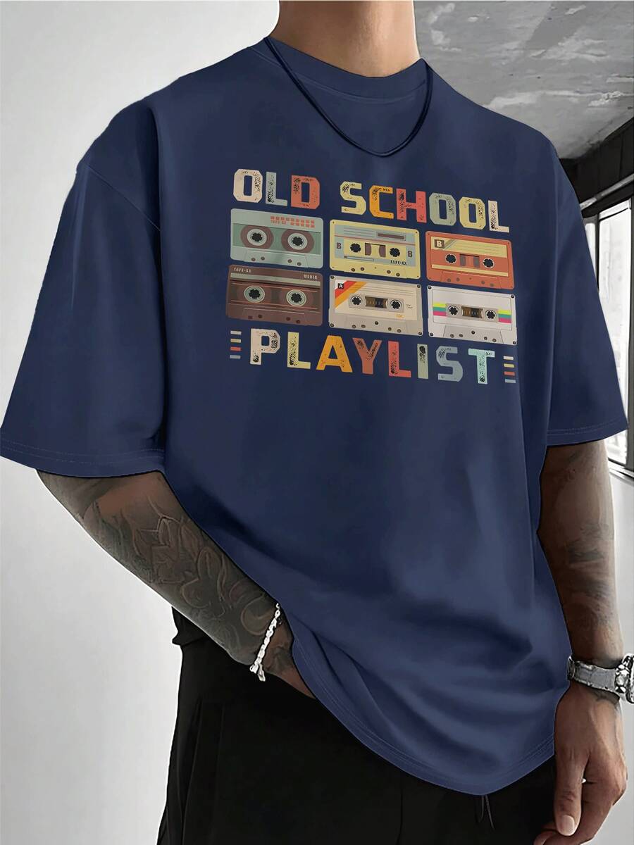 PAYEAH Cassette Tape Music 80s Retro Old School Playlist 100% Heavy Cotton Tshirt