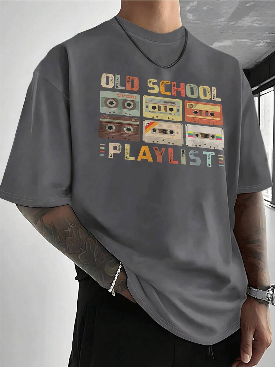 PAYEAH Cassette Tape Music 80s Retro Old School Playlist 100% Heavy Cotton Tshirt