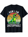 Funny Roaring T-Rex Dinosaur Meme Graphic Tees Men's T-Shirt, Soft And Breathable Short Sleeve, Perfect For Daily Wear, Outdoor Activities, Travel, And Casual Style, Comfortable All-Day Fit!