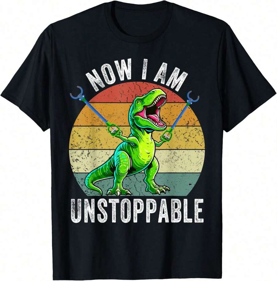 Funny Roaring T-Rex Dinosaur Meme Graphic Tees Men's T-Shirt, Soft And Breathable Short Sleeve, Perfect For Daily Wear, Outdoor Activities, Travel, And Casual Style, Comfortable All-Day Fit!