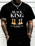 Plus Size Men's Chess Slogan Print T-Shirt