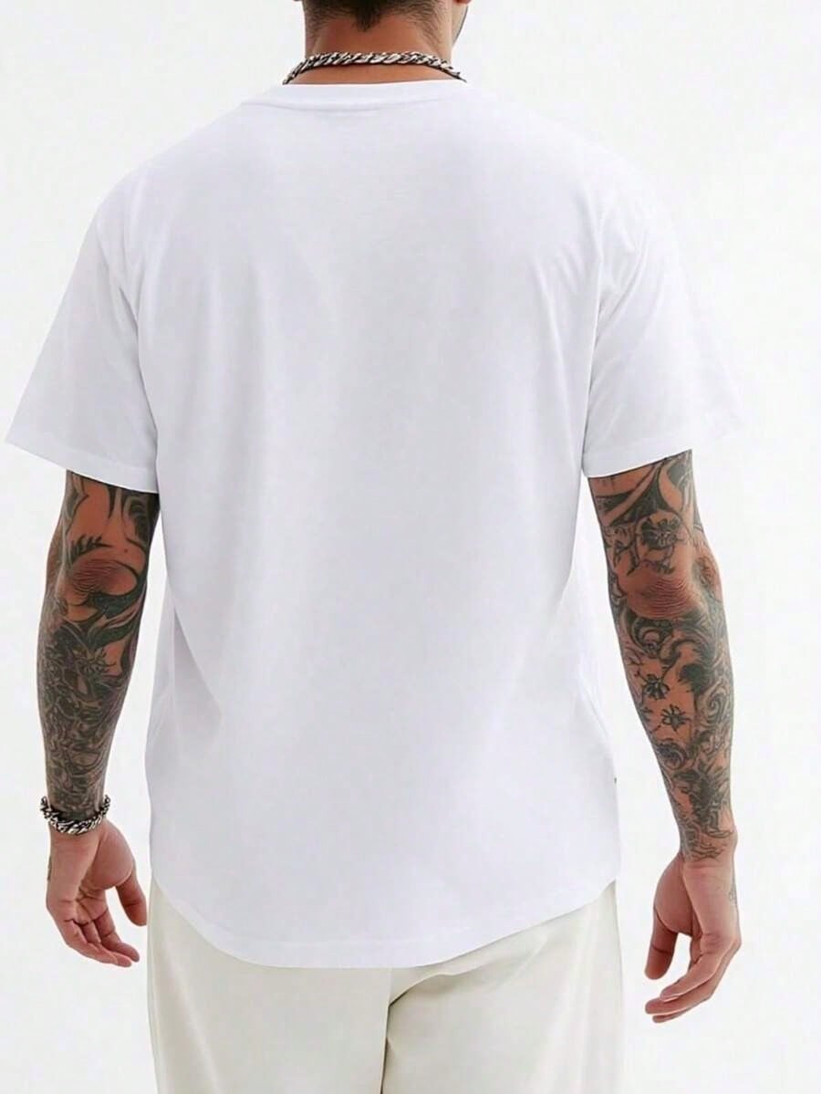 Men's Print T-Shirt - Ecko Crown Rhino Actual Picture Emblem Casual Round Neck Short Sleeve Tee For Urban Streetwear, All-Season Comfort Fit -Black{S-4xl}Relaxed Plus Size T-Shirt