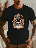 [Sporty T-Shirt]Rhino And Ecko Untld Men's T-Shirts Printed T-Shirts For Basketball Training, Round Neck Short-Sleeved Suits For Street Fashion And Gym Workouts, Essential Men's Summer WearRelaxed Plus Size T-Shirt
