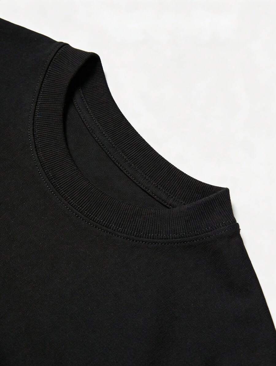 1pc Mens Clothes Slogan Block Print Black TShirt, Unisex Casual Crew Neck Tshirt, Plus Size Men's Clothing 5XL, Lightweight 180gsm Knit Fabric, Machine Washable, For Spring/Summer/Fall Valentine's Day, Father's Day, Thanksgiving