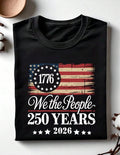 250th America Anniversary Shirt, US 250 Years T-Shirt, 1776 We The People Gift, Retro Independence Day Outfit, Patriotic Tee With USA Flag, 250th America Birthday Apparel 0C-411