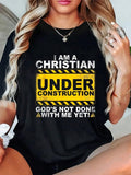 Funny Christian Under Construction Gift Catholic Men Women T-Shirt