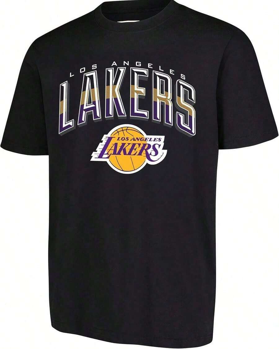 Lakers Tee Black 180G 100% Cotton Mens Classic Unisex Shirt Printed Tshirts Original Unisex Shirt Printed Tshirts