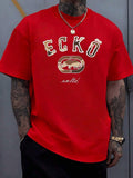 The Iconic ECKO Unltd Graphic Features A Bold Rhino Emblem With Urban Camouflage Lettering Symbolizing Strength Individuality Urban Culture And Authenticity 220g TshirtCasual Short-Sleeve T-Shirts For Men And Women