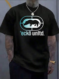Men'S & Women'S 100% Oversized T-Shirt With Ecko Logo & Ecko Unltd. Graphic Print - Casual Round Neck Short Sleeve Summer Tee For Casual Attire, Outdoor Activities & Sports, Versatile Clothing, Durable Fabric, Comfortable Fit, Streetwear Fashion