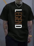Men'S Short-Sleeve T-Shirt With Love Letter LEGEND Print Comfortable And Casual Featuring A Stretchy Neckline Suitable For Outdoor Activities For Men
