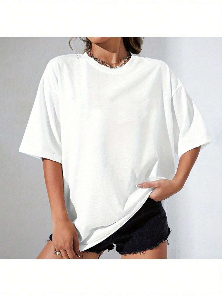 Ladies' Fashionable Casual Round Neck Top With Four ' Prints, Short Sleeves, All Season Fashion, Ladies' Fashionable, Breathable And Comfortable, 100% Pure Fabric, Fashionable Women'S Clothing, Machine Washable, Both Single And Layered Fa