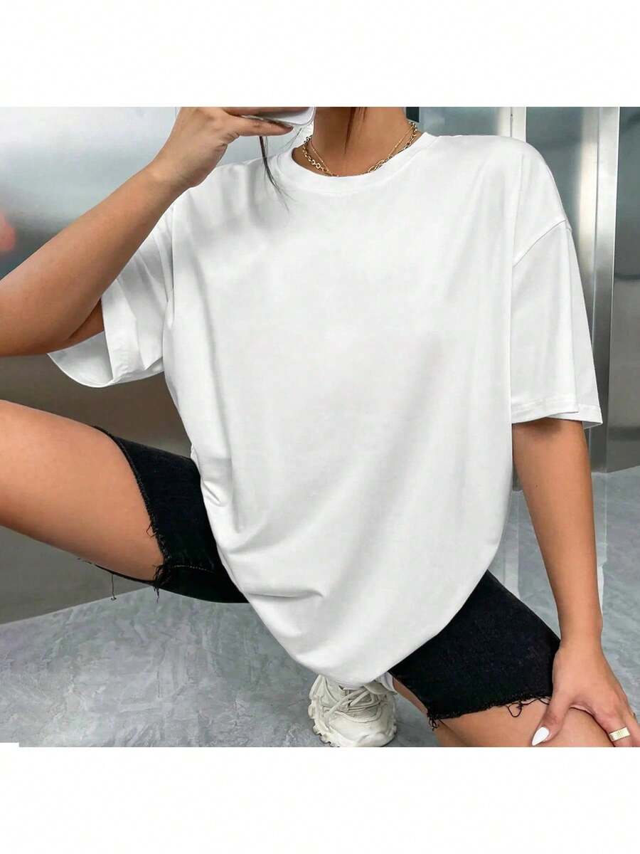 Ladies' Fashionable Casual Round Neck Top With Four ' Prints, Short Sleeves, All Season Fashion, Ladies' Fashionable, Breathable And Comfortable, 100% Pure Fabric, Fashionable Women'S Clothing, Machine Washable, Both Single And Layered Fa