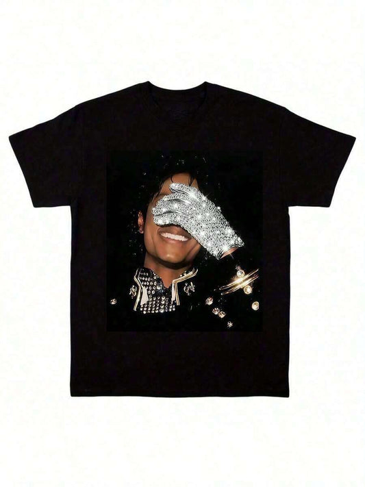 Summer Outfits For Women Classic Michael Jacksons King Of Pops T-Shirt,Men Fashion Rock T-Shirt,100% Cotton T-Shirt,Suitable Gift For Fans,Perfect & Holiday Gift For Men And Women Graphic Tee, Music,MICHAEL JACKSONS V4 TEE Vintage Graphic 90s Tee, Hip Hop