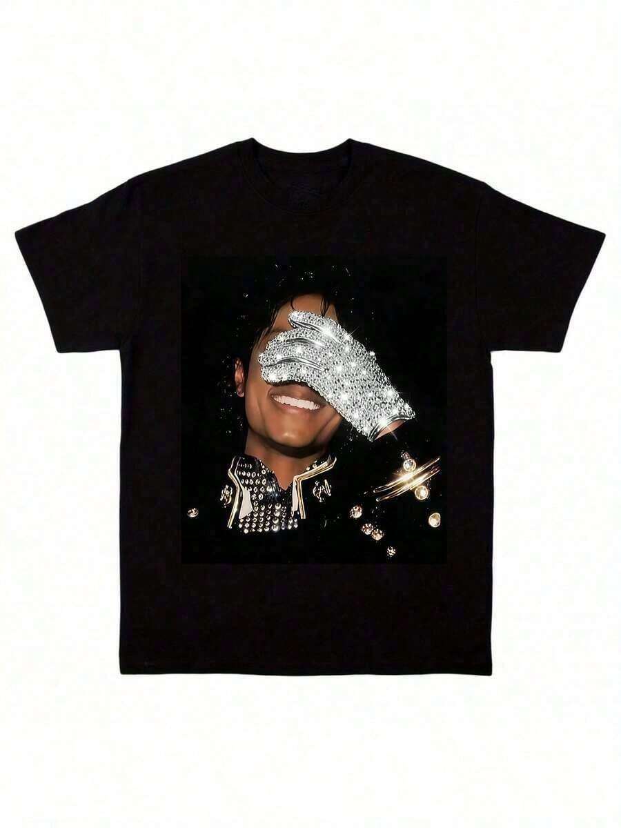 Summer Outfits For Women Classic Michael Jacksons King Of Pops T-Shirt,Men Fashion Rock T-Shirt,100% Cotton T-Shirt,Suitable Gift For Fans,Perfect & Holiday Gift For Men And Women Graphic Tee, Music,MICHAEL JACKSONS V4 TEE Vintage Graphic 90s Tee, Hip Hop