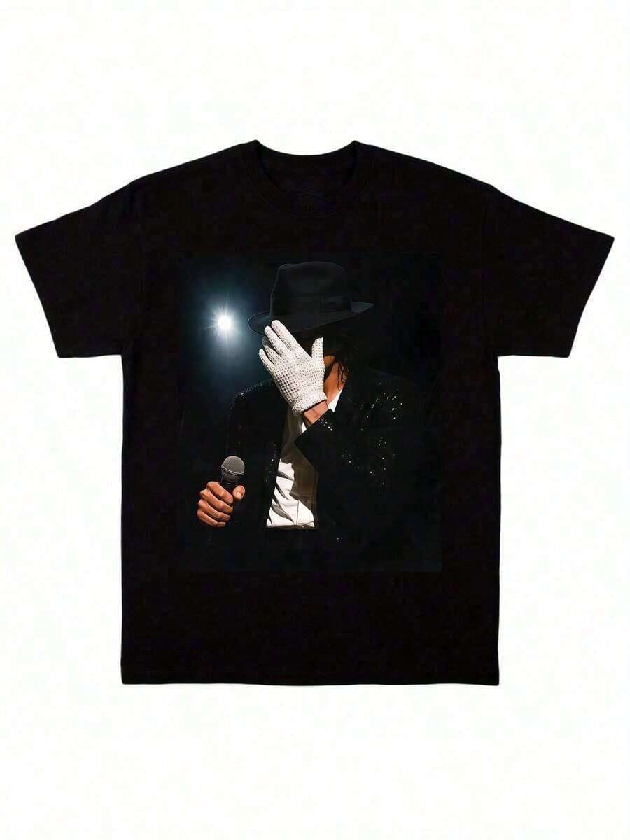 Summer Outfits For Women Classic Michael Jacksons King Of Pops T-Shirt,Men Fashion Rock T-Shirt,100% Cotton T-Shirt,Suitable Gift For Fans,Perfect & Holiday Gift For Men And Women Graphic Tee, Music,MICHAEL JACKSONS V4 TEE Vintage Graphic 90s Tee, Hip Hop