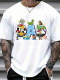 Graphic T-Shirt For Men - Casual White Short Sleeve T-Shirt With Woody And Buzz Print, Loose Fit For Summer And Parties, Round Neck, Comfortable Fabric, Ideal For Event Attendants