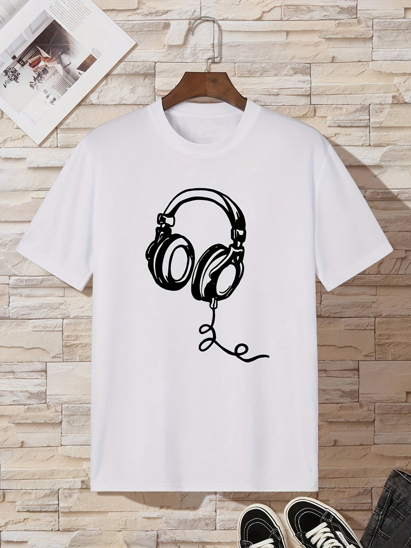 Teenagers' Wired Headphones Casual T-Shirt