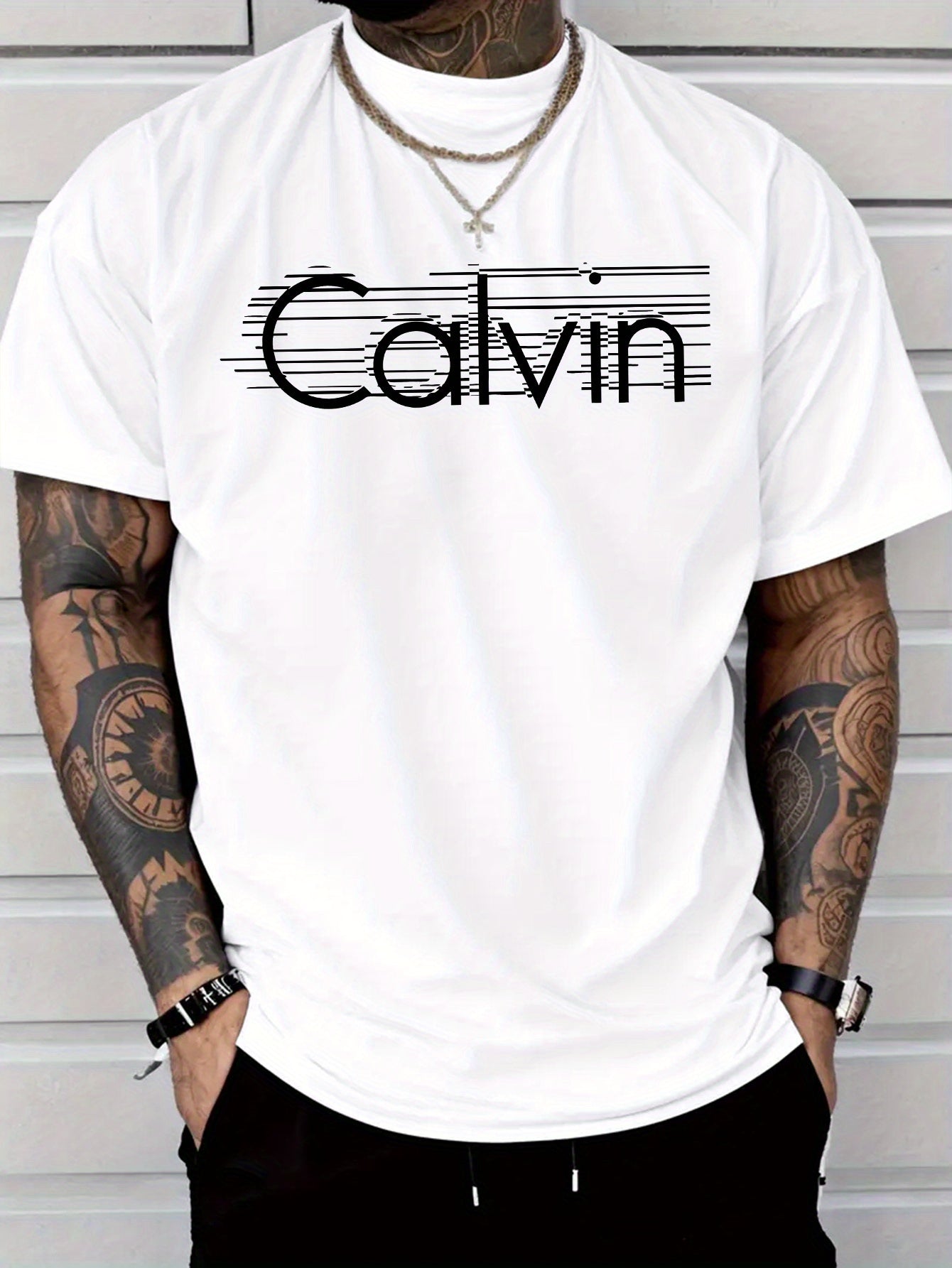Men'S Casual Stylish Short-Sleeve T-Shirt with Letter Print, Made Of, Lightweight at 6.35 oz Per Square Meter, Regular Fit with a Round Neck, Comfortable Stretchy Summer Fashion T-Shirt, Perfect for Everyday Casual Wear Or As a Gift