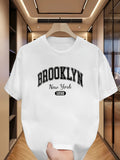 Men'S Trendy BROOKLYN Print Drop Shoulder T-Shirt