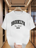 Men'S Trendy BROOKLYN Print Drop Shoulder T-Shirt