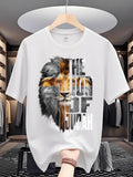 Men'S Crew Neck Short Sleeve Tee | Digital Print Cool Special Niche Lion Of Judah Pattern, High Value Affordable Quality, Skin Friendly, Quick Dry, Sporty Casual, Versatile, Breathable, Lightweight, Moisture Wicking