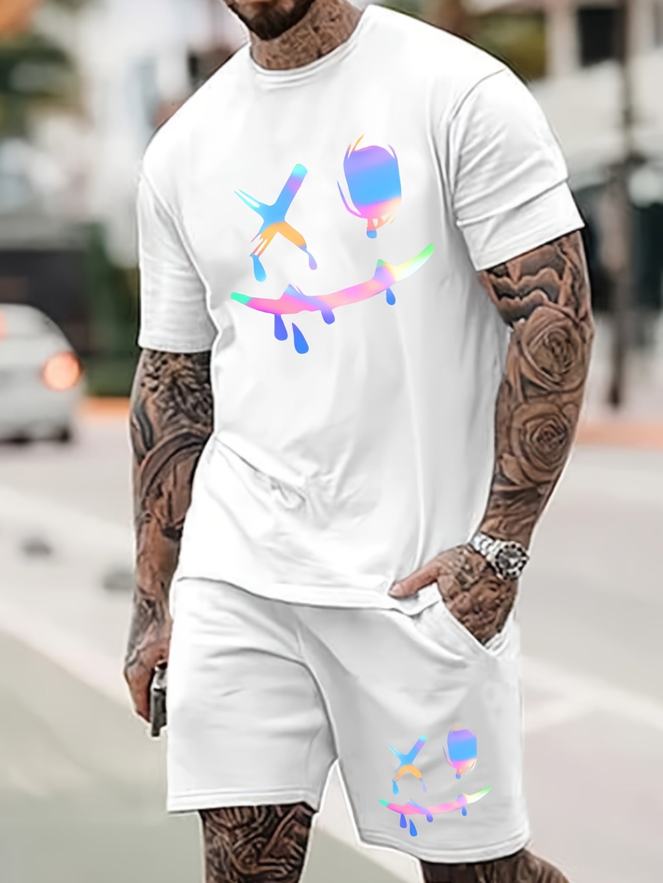 Men's Casual Sportswear Set: Short Sleeve T-Shirt + Shorts