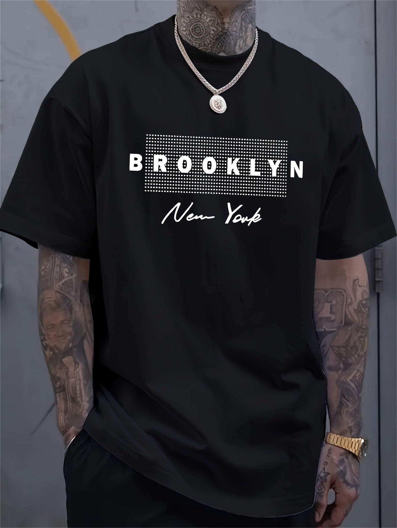 Men's Trendy BROOKLYN Print Comfortable, Soft Regular Fit T-shirt