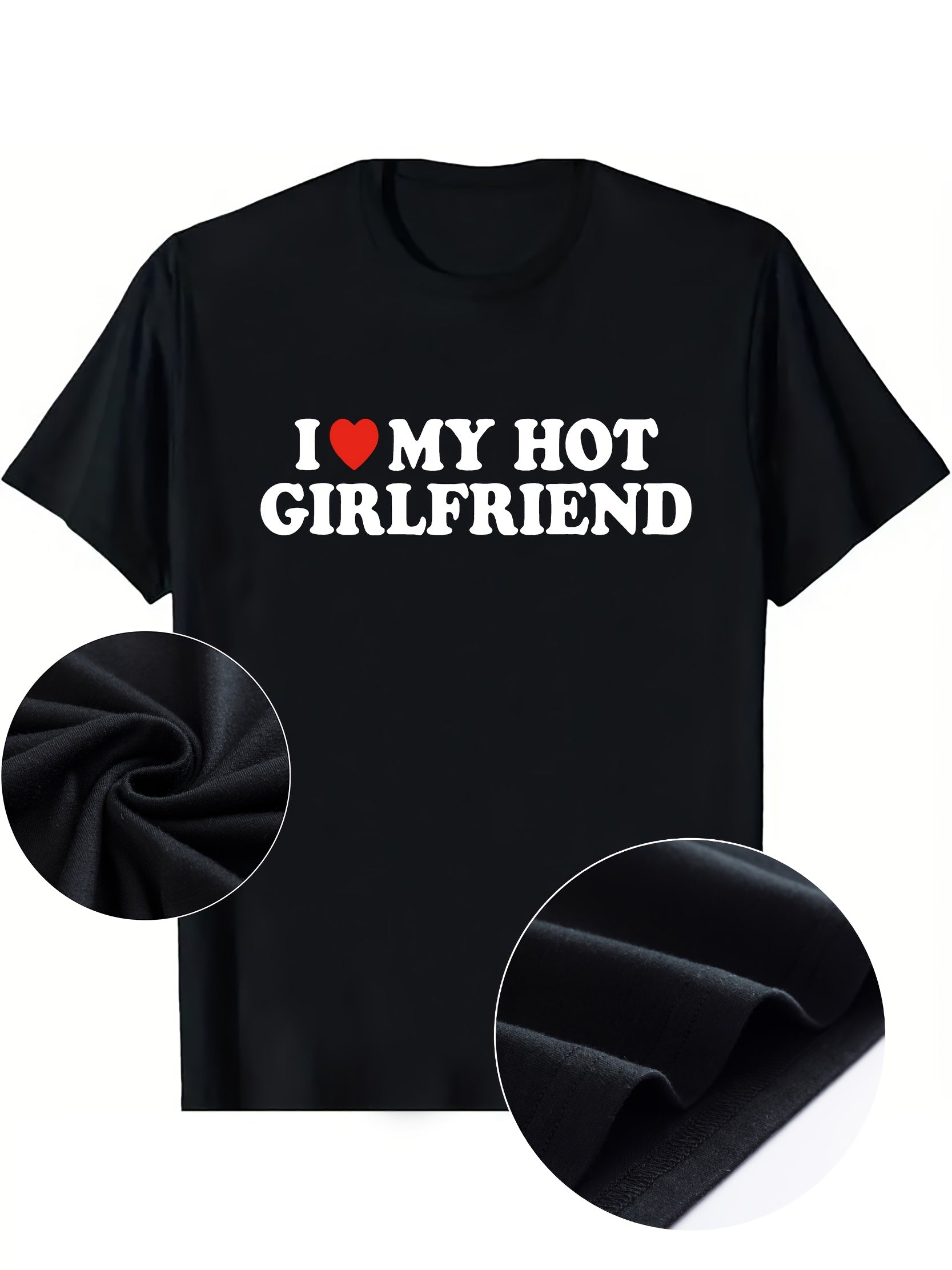 Boyfriend And Girlfriend Couple Pattern Short-Sleeved T-Shirt, Round Neck Casual Short-Sleeved Daily Top, Couple Outfit Good-Looking T-Shirt, Valentine'S Day Gift, Women'S Clothing